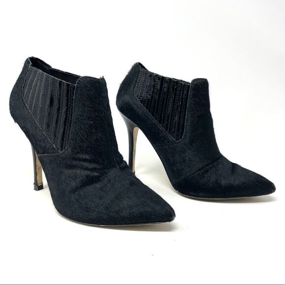 TOPSHOP Black Calf Hair Heeled Chelsea Boots Size 38/8 - Picture 3 of 10